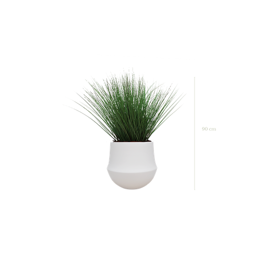 [A-PT6-CE2] La Graminée 100 cm - Pot Rond Blanc #Artificiel