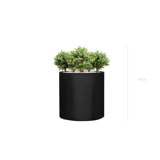 [AE-PT8-FB27] The small Boxwood - Black Cylinder Pot #Artificial #Outdoor