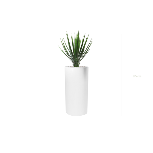 [AE-PT2-FB18] The Yucca - Tall White Cylinder Pot #Artificial #Outdoor