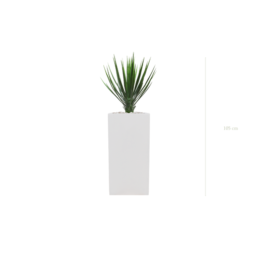 [AE-PT2-FB20] Le Yucca - Cube Haut Blanc #Extérieur #Artificiel 