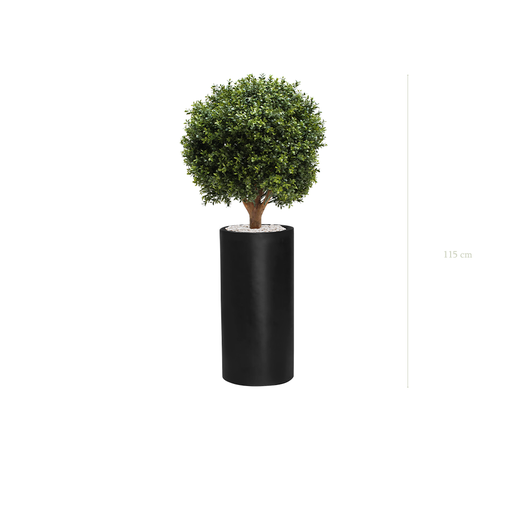 [AE-PT7-FB17] The Boxwood - Tall Black Cylinder Pot #Artificial #Outdoor