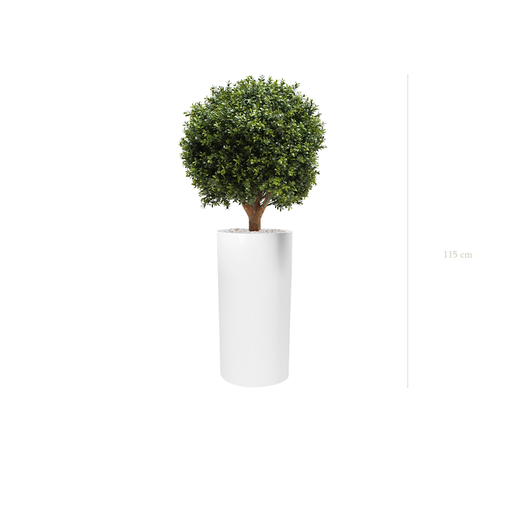 [AE-PT7-FB18] The Boxwood - Tall White Cylinder Pot #Artificial #Outdoor