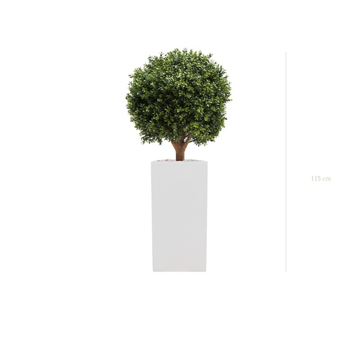 [AE-PT7-FB20] The Boxwood - Tall White Cube Pot #Artificial #Outdoor