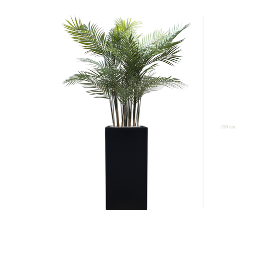 [AE-PT1-FB19] The Aralia - Tall Black cube pot - #Artificial #Outdoor