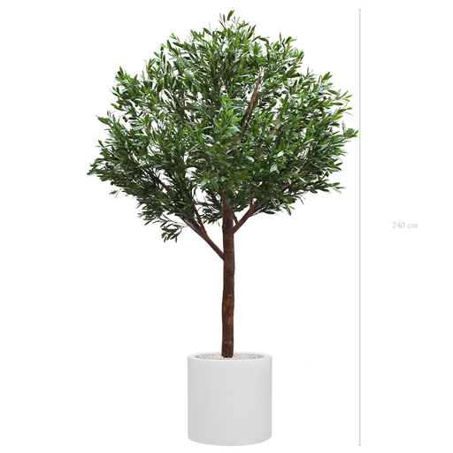 [AE-AB1-FB24] The Olive tree - White Cylinder Pot #Artificial #Outdoor