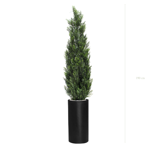 [AE-PT9-FB17] The Cypress - Tall Black Cylinder Pot #Artificial #Outdoor