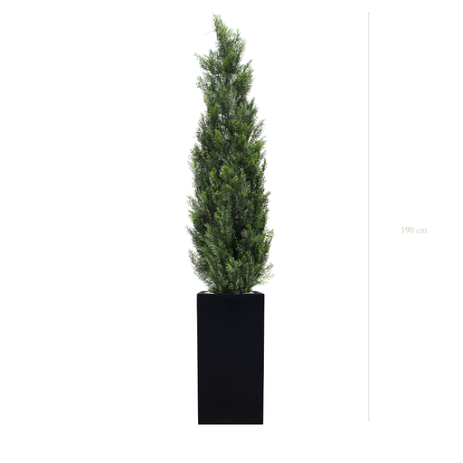 [AE-PT9-FB19] The Cypress - Tall Black Cube Pot #Artificial #Outdoor