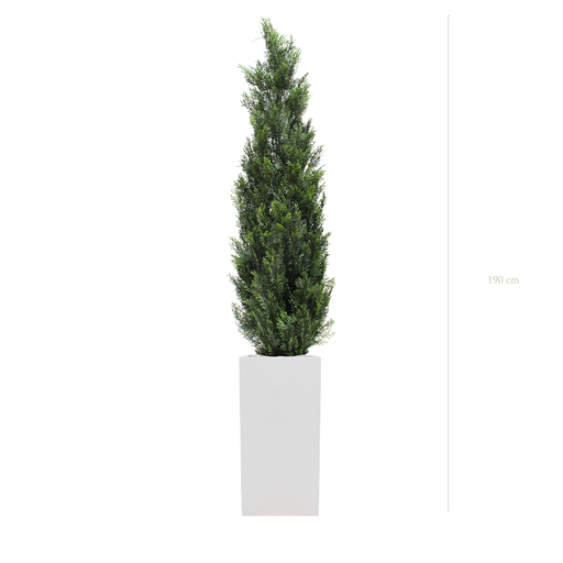 [AE-PT9-FB20] The Cypress - Tall White Cube Pot #Artificial #Outdoor