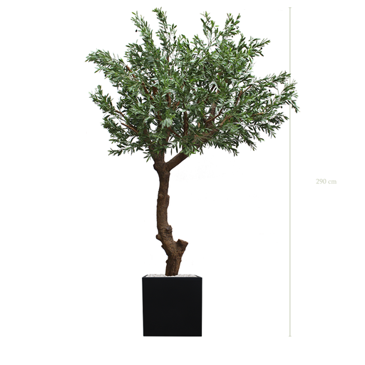 [AE-AB2-FB11] der Olivenbaum 290 - schwarzer kubischer Topf #Außenbereich #Künstlich