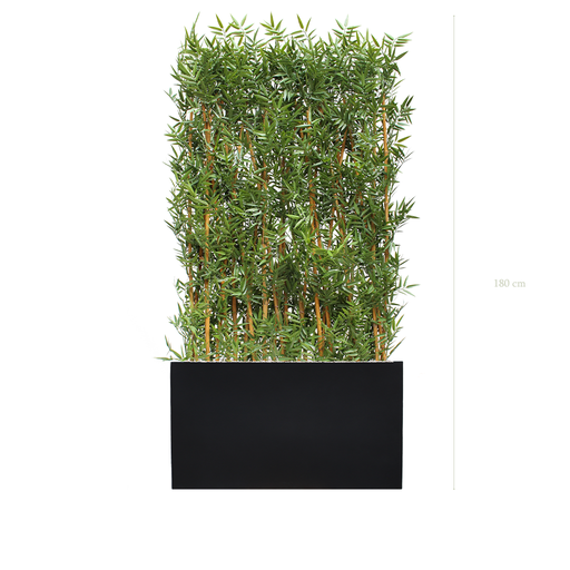 [AE-TG2-FB5] Raumteiler S. Bamboos - Schwarzer Pflanzkübel #Außenbereich #Künstlich