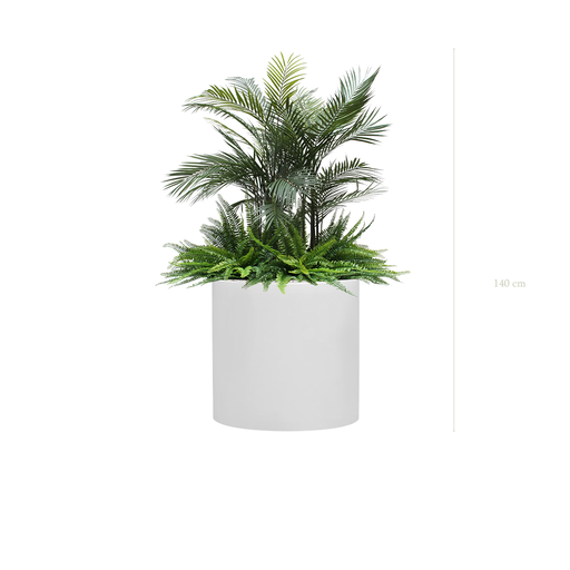 [AE-J1-FB26] White Cylinder Pot #Artificial #Outdoor