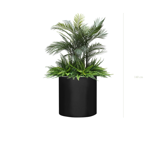 [AE-J1-FB27] The Tropical Plants - Black Cylinder Pot #Artificial #Outdoor